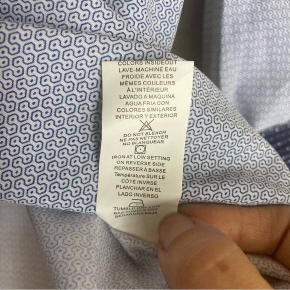 Tom Baine Performance Slim Fit Shirt 4 Way Stretch Wrinkle Free Flip Cuff 2XL - Picture 8 of 10